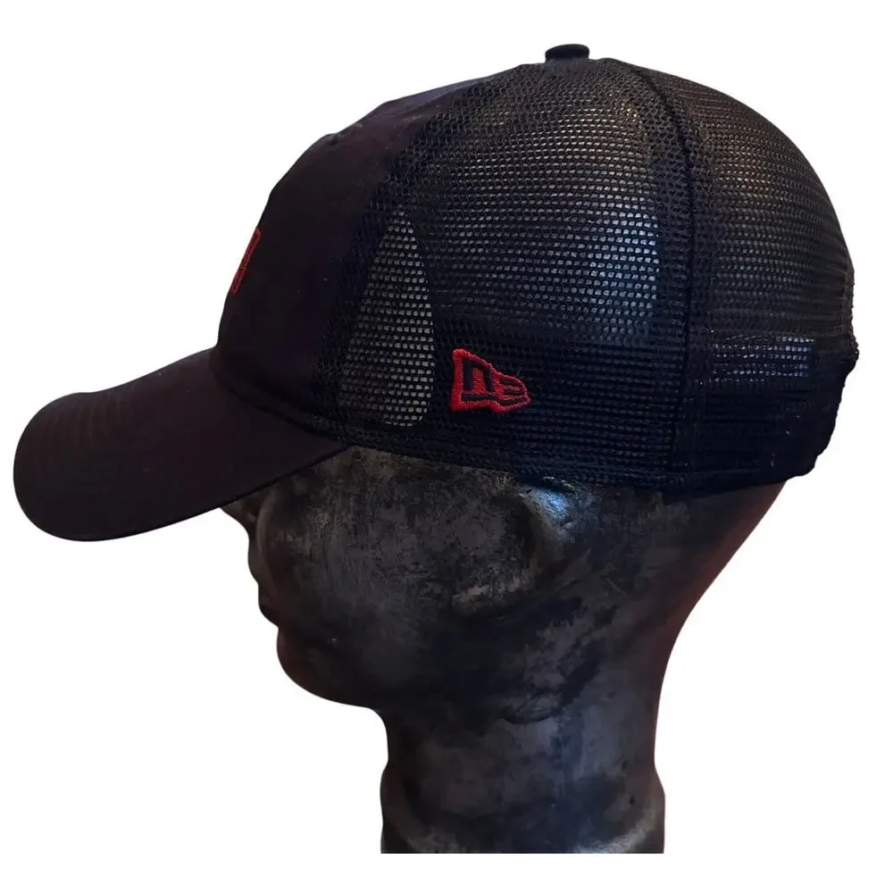 New Era Boston Red Sox Womens OSFM Trucker Hat Mesh Adjustable Black MLB